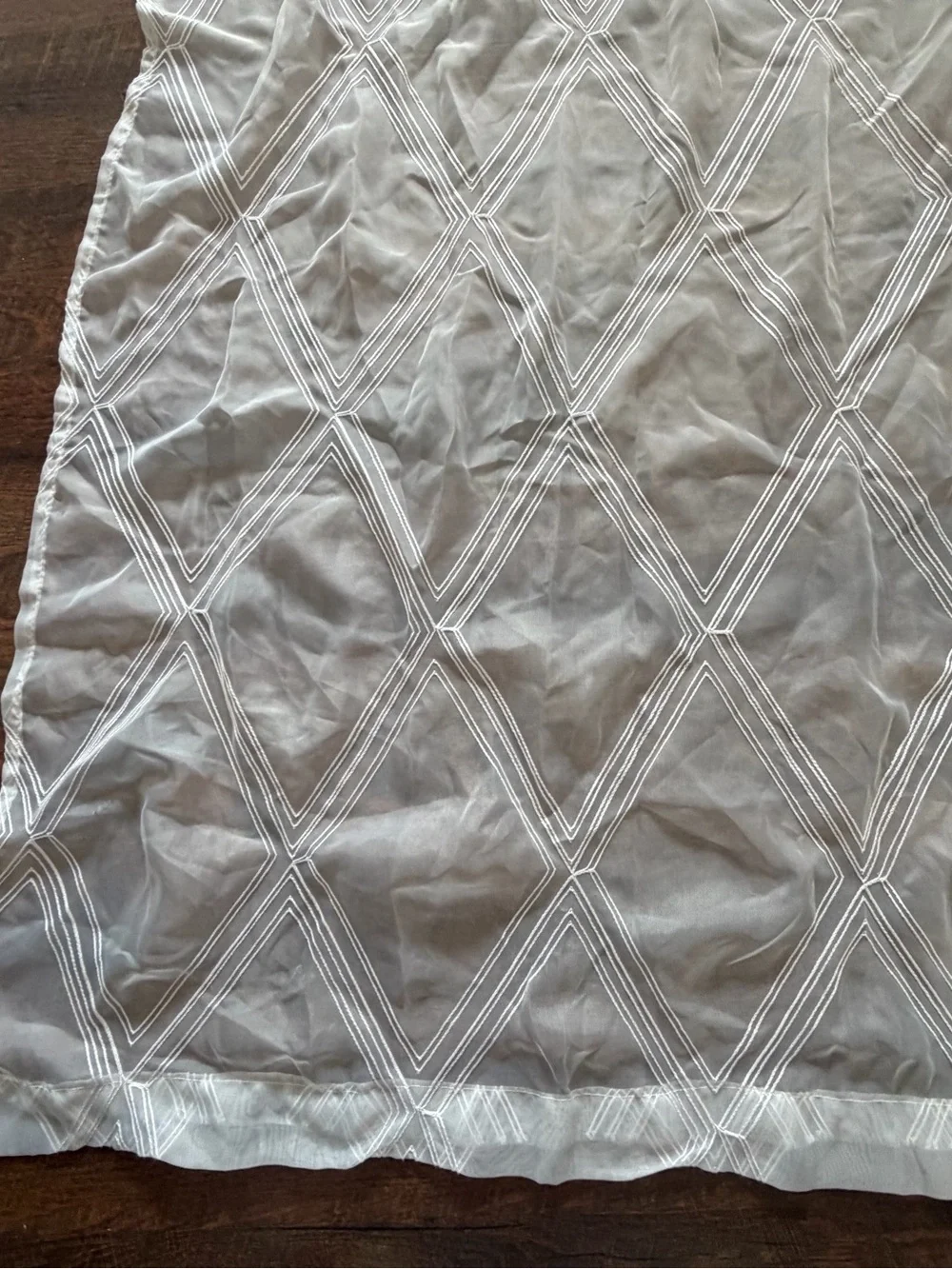 Sheer White Grommet Curtain Panel. 2 panels